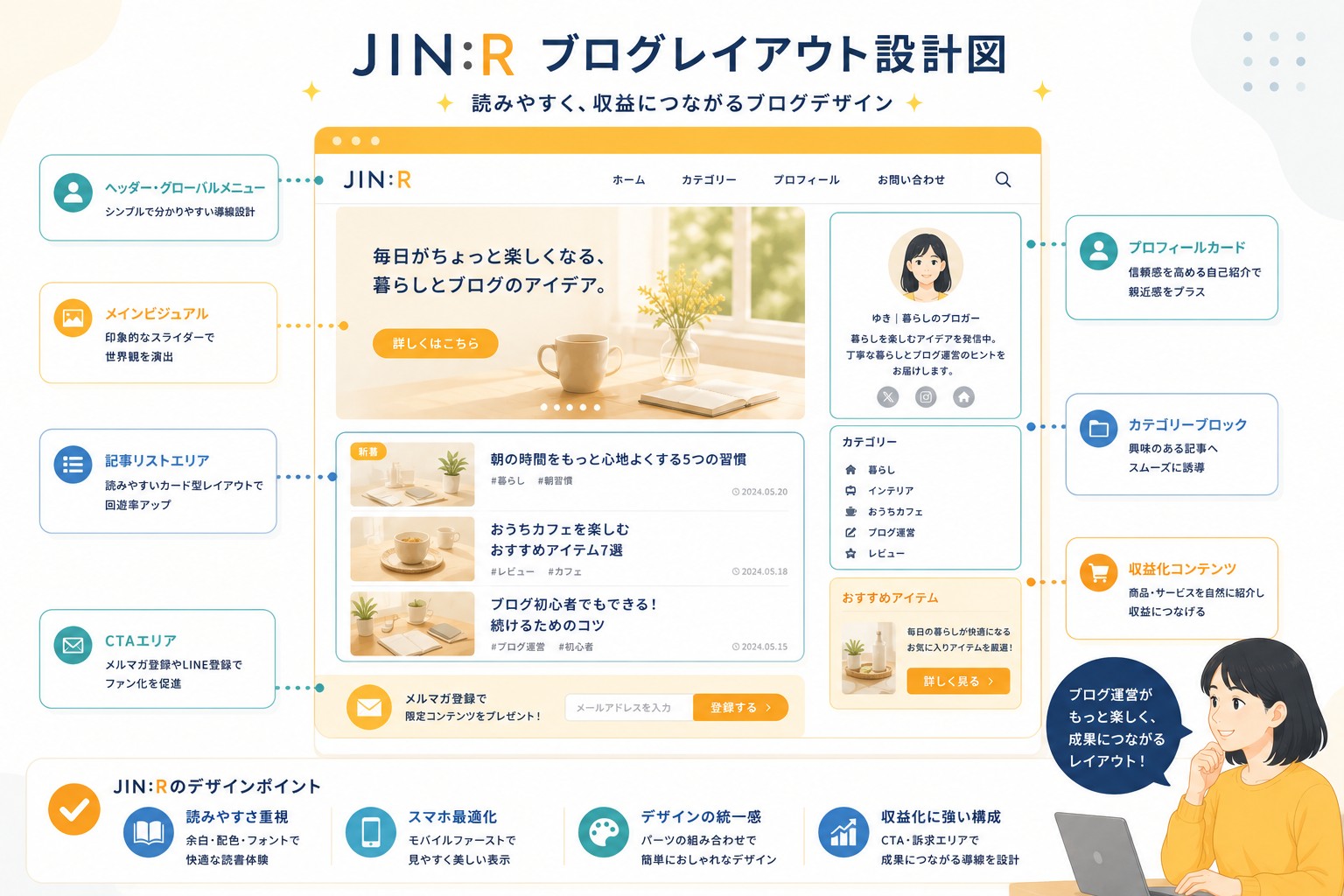 JIN:Rのブログデザイン画像