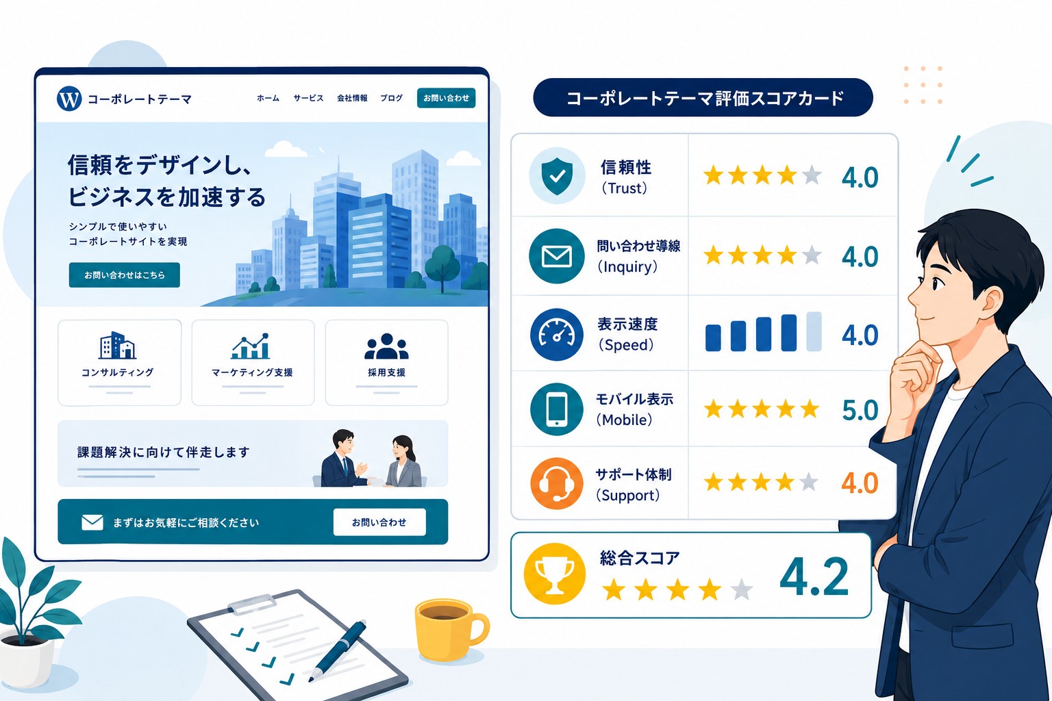 企業サイト向けWordPressテーマの選び方画像