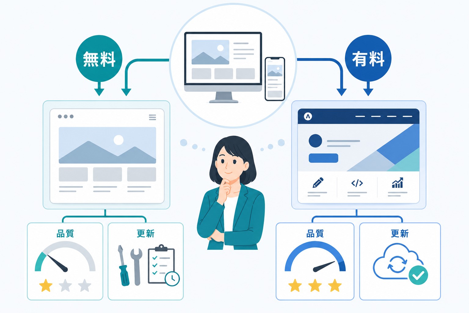 ポートフォリオ向けWordPressテーマの無料・有料比較画像