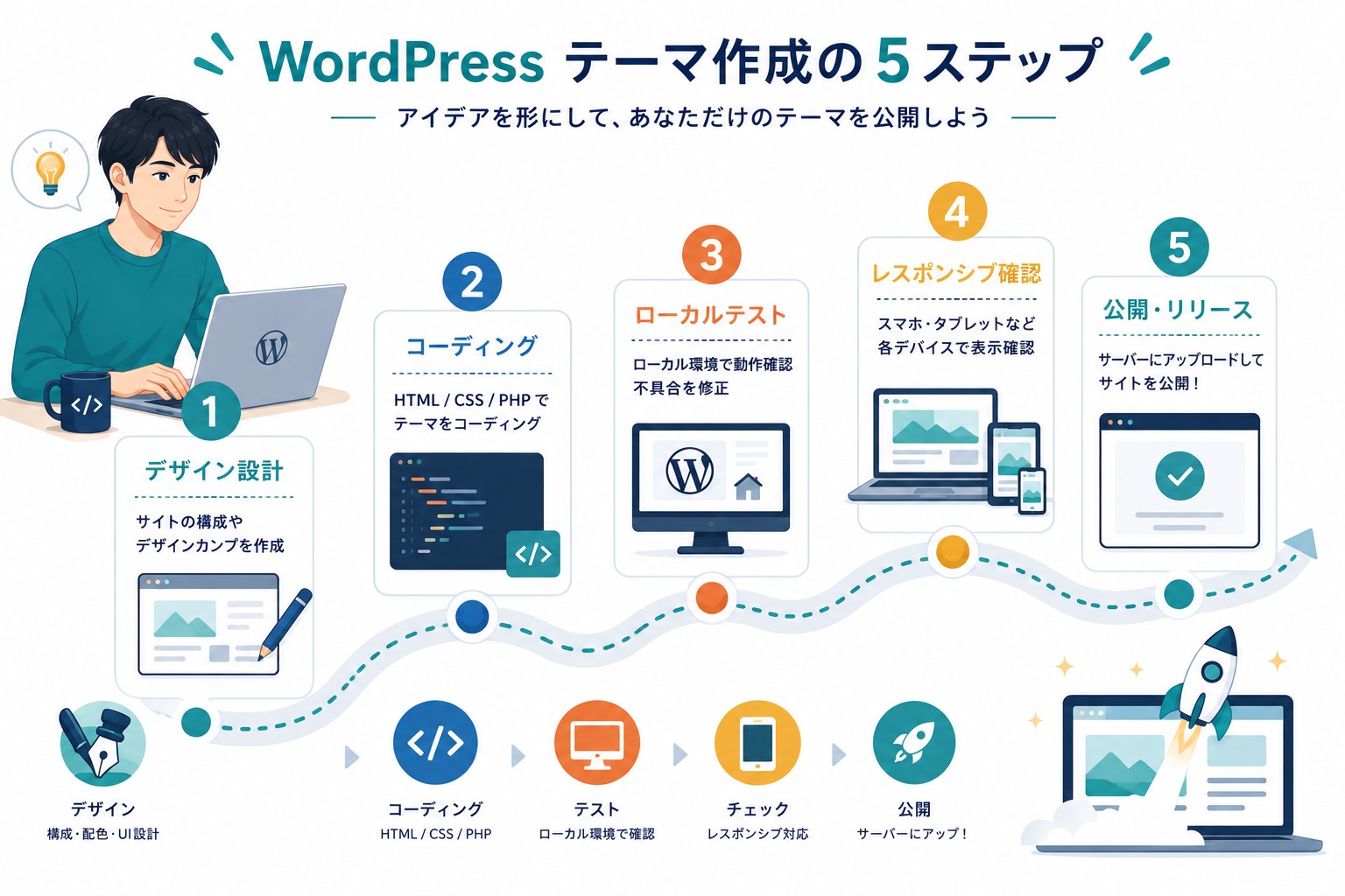 WordPressテーマ自作の手順画像